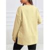 image:imageMakeMeChic Womens Maternity Sweatshirt Round Neck Long Sleeve Split Pregnancy Shirt Fall Maternity Clothes TopsApricot