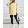 image:imageMakeMeChic Womens Maternity Sweatshirt Round Neck Long Sleeve Split Pregnancy Shirt Fall Maternity Clothes TopsApricot
