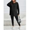 image:imageMakeMeChic Womens Maternity Sweatshirt Round Neck Long Sleeve Split Pregnancy Shirt Fall Maternity Clothes TopsBlack