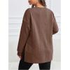 image:imageMakeMeChic Womens Maternity Sweatshirt Round Neck Long Sleeve Split Pregnancy Shirt Fall Maternity Clothes TopsBrown
