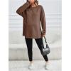 image:imageMakeMeChic Womens Maternity Sweatshirt Round Neck Long Sleeve Split Pregnancy Shirt Fall Maternity Clothes TopsBrown