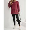 image:imageMakeMeChic Womens Maternity Sweatshirt Round Neck Long Sleeve Split Pregnancy Shirt Fall Maternity Clothes TopsBurgundy