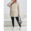 image:imageMakeMeChic Womens Maternity Sweatshirt Round Neck Long Sleeve Split Pregnancy Shirt Fall Maternity Clothes TopsKhaki