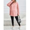 image:imageMakeMeChic Womens Maternity Sweatshirt Round Neck Long Sleeve Split Pregnancy Shirt Fall Maternity Clothes TopsPink