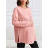 image:imageMakeMeChic Womens Maternity Sweatshirt Round Neck Long Sleeve Split Pregnancy Shirt Fall Maternity Clothes TopsPink