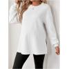 image:imageMakeMeChic Womens Maternity Sweatshirt Round Neck Long Sleeve Split Pregnancy Shirt Fall Maternity Clothes TopsWhite