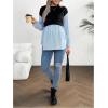 image:imageMakeMeChic Womens Maternity Sweatshirt Striped Crew Neck Long Sleeve Pregnancy Pullover TopsBlack