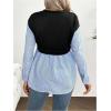 image:imageMakeMeChic Womens Maternity Sweatshirt Striped Crew Neck Long Sleeve Pregnancy Pullover TopsBlack