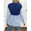 image:imageMakeMeChic Womens Maternity Sweatshirt Striped Crew Neck Long Sleeve Pregnancy Pullover TopsBlue