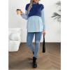 image:imageMakeMeChic Womens Maternity Sweatshirt Striped Crew Neck Long Sleeve Pregnancy Pullover TopsBlue