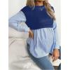 image:imageMakeMeChic Womens Maternity Sweatshirt Striped Crew Neck Long Sleeve Pregnancy Pullover TopsBlue