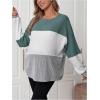 image:imageMakeMeChic Womens Maternity T Shirt Color Block Long Sleeve Round Neck Pregnancy Tee TopMulticolor