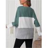 image:imageMakeMeChic Womens Maternity T Shirt Color Block Long Sleeve Round Neck Pregnancy Tee TopMulticolor