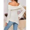 image:imageMakeMeChic Womens Maternity T Shirt Off The Shoulder Asymmetrical Long Sleeve Pregnancy TeeBeige