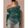 image:imageMakeMeChic Womens Maternity T Shirt Spring Tie Dye Asymmetrical Lettuce Trim Long Sleeve Pregnancy TopsGreen