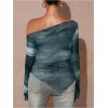 image:imageMakeMeChic Womens Maternity T Shirt Spring Tie Dye Asymmetrical Lettuce Trim Long Sleeve Pregnancy TopsMulticolor