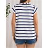 image:imageMakeMeChic Womens Maternity T Shirt Striped Cap Sleeve Crew Neck Pregnancy Tee TopsBlue