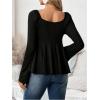 image:imageMakeMeChic Womens Maternity Tee Tops Sweetheart Ruched Drawstring Ruffle Long Sleeve T ShirtBlack