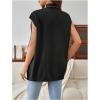 image:imageMakeMeChic Womens Maternity Turtleneck Sweater Vest Tops Mock Neck Sleeveless Slit Hem Pregnancy Knit SweaterBlack