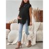 image:imageMakeMeChic Womens Maternity Turtleneck Sweater Vest Tops Mock Neck Sleeveless Slit Hem Pregnancy Knit SweaterBlack