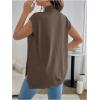 image:imageMakeMeChic Womens Maternity Turtleneck Sweater Vest Tops Mock Neck Sleeveless Slit Hem Pregnancy Knit SweaterBrown