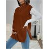 image:imageMakeMeChic Womens Maternity Turtleneck Sweater Vest Tops Mock Neck Sleeveless Slit Hem Pregnancy Knit SweaterChocolate Brown