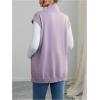 image:imageMakeMeChic Womens Maternity Turtleneck Sweater Vest Tops Mock Neck Sleeveless Slit Hem Pregnancy Knit SweaterPurple