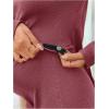 image:imageMakeMeChic Womens Maternity Two Piece Sets Crew Neck Long Sleeve Blouse and Flared Leg Pants Pregnancy OutfitsHot Pink