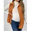 image:imageMakeMeChic Womens Maternity Vest Jacket Corduroy Sleeveless Button Down Jackets BlazerBrown