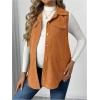 image:imageMakeMeChic Womens Maternity Vest Jacket Corduroy Sleeveless Button Down Jackets BlazerBrown