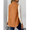 image:imageMakeMeChic Womens Maternity Vest Jacket Corduroy Sleeveless Button Down Jackets BlazerBrown
