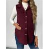 image:imageMakeMeChic Womens Maternity Vest Jacket Corduroy Sleeveless Button Down Jackets BlazerBurgundy