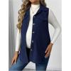 image:imageMakeMeChic Womens Maternity Vest Jacket Corduroy Sleeveless Button Down Jackets BlazerRoyal Blue