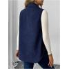 image:imageMakeMeChic Womens Maternity Vest Jacket Corduroy Sleeveless Button Down Jackets BlazerRoyal Blue