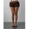image:imageMakeMeChic Womens Ruffle Mini Shorts Crochet Layered Mesh Lace Micro ShortsMesh Brown