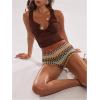 image:imageMakeMeChic Womens Ruffle Mini Shorts Crochet Layered Mesh Lace Micro ShortsMulticolor