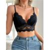 image:imageMakeMeChic Womens Spaghetti Strap Nursing Bra Floral Lace Scallop Trim Breastfeeding BraletteBlack