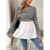 image:imageMakeMeChic Womens Spring Maternity Tops Striped Long Sleeve Flared Pregnancy Tee ShirtBlack and White