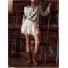 image:imageMakeMeChic Womens Striped Rugby Shirt Collared Long Sleeve Preppy Tee TopsMulticolor