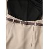 image:imageMakeMeChic Womens Summer 2 Piece Sets One Shoulder Ruched Sleeveless Tank Tops Wrap Skort Shorts SetKhaki Black