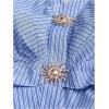 image:imageMakeMeChic Womens Summer 2 Piece Sets Striped Metal Halter Tops Shorts Business Casual OutfitsBlue