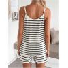 image:imageMakeMeChic Womens Summer Maternity 2 Piece Striped Outfits Pregnancy Casual Cami Top and Shorts SetsKhaki