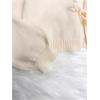 image:imageMakeMeChic Womens Tie Front Sweater Cardigan Crew Neck Long Sleeve Lightweight OuterwearApricot