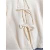 image:imageMakeMeChic Womens Tie Front Sweater Cardigan Crew Neck Long Sleeve Lightweight OuterwearApricot