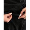 image:imageMakeMeChic Womens Two Piece Sets Crew Neck Dolman Sleeve Tie Front Tops and Pants Pregnancy OutfitBlack