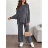 image:imageMakeMeChic Womens Two Piece Sets Crew Neck Dolman Sleeve Tie Front Tops and Pants Pregnancy OutfitGrey