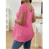 image:imageMakeMeChic Womens White Maternity Shirt Clothes Square Neck Short Sleeve Cute Flowy Summer Blouse TopsPink Plain