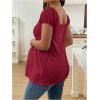 image:imageMakeMeChic Womens White Maternity Shirt Clothes Square Neck Short Sleeve Cute Flowy Summer Blouse TopsRed