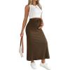 image:imageMakeMeChic Womens Maternity 2 Piece Sets Crew Neck Sleeveless Tank Tops and Midi Skirts Ribbed Knit OutfitsBrown