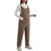 image:imageMakeMeChic Womens Maternity Cami Jumpsuit Sleeveless Rib Knitted Pregnancy Overall RompersKhaki